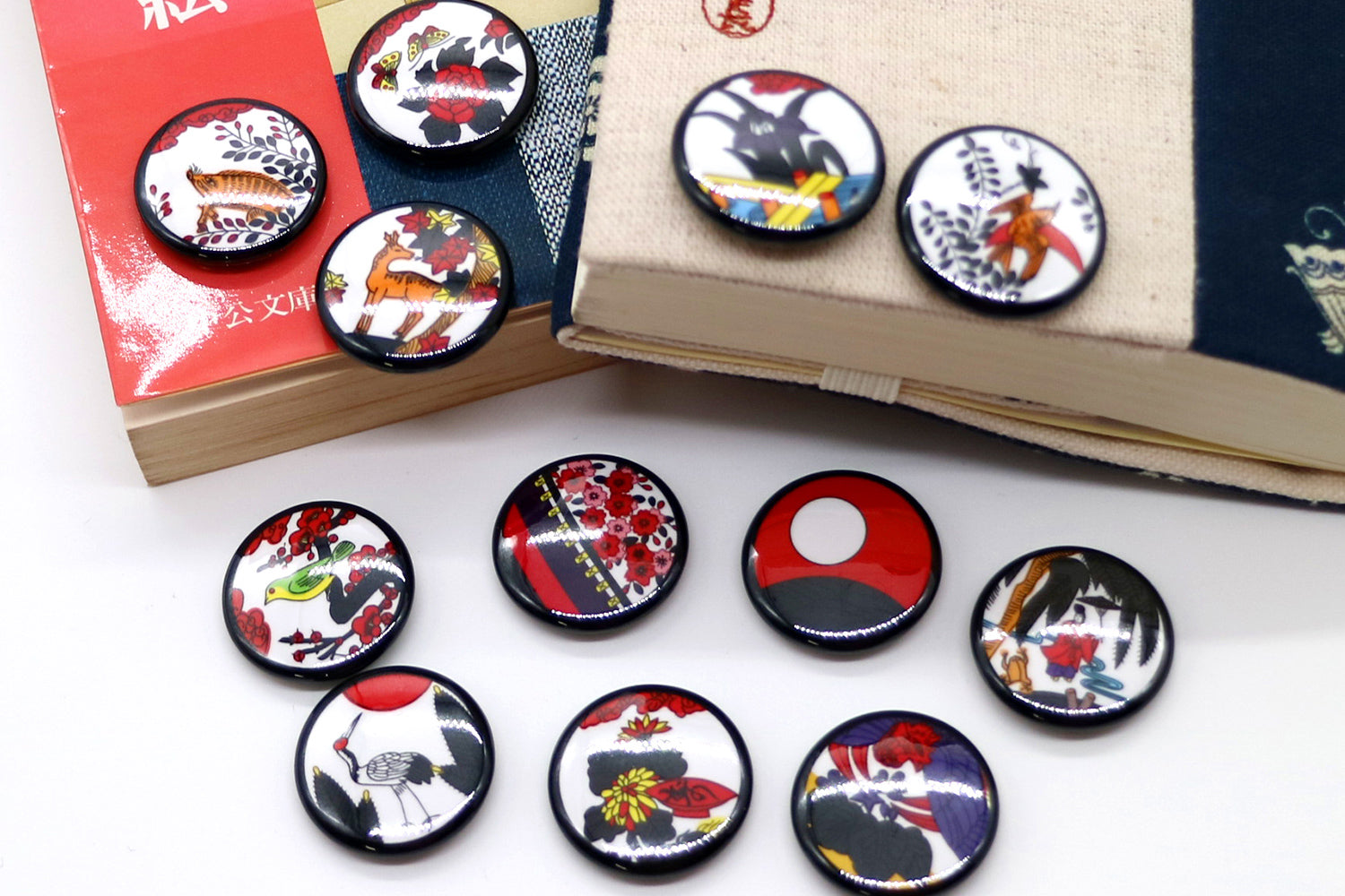 花札缶バッジ】シリーズ｜「文月」和風雑貨のネットショップ