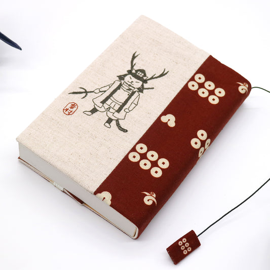 文月 ブックカバー  文庫本カバー 猫武将シリーズ「真田幸村」刺繍 日本製