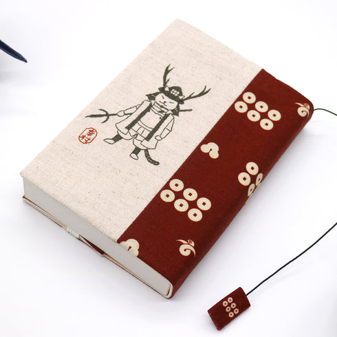 文月 ブックカバー 文庫本カバー 猫武将シリーズ「真田幸村」刺繍 日本製