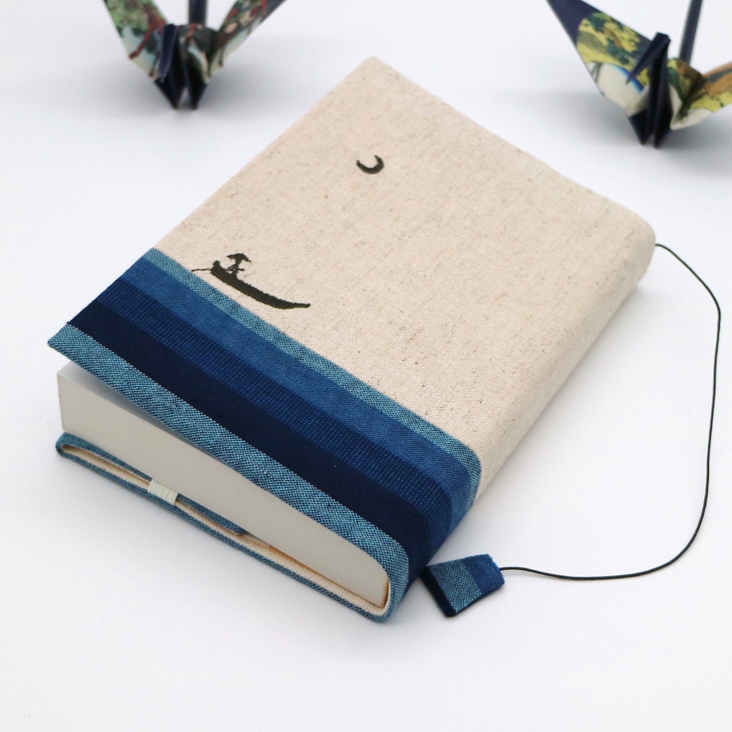 sheepsleep ブックカバー 文庫判 「渡し船」 刺繍 日本製