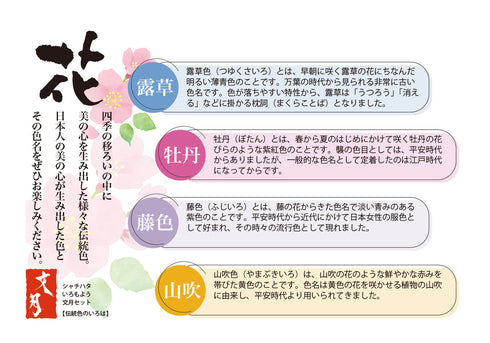 シヤチハタ いろもよう スタンプパッド 4色セット スタンプ台 伝統色のいろはセレクト 文月セット「花」 藤色・露草色・山吹色・牡丹色