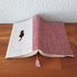sheepsleep ブックカバー 文庫判「しっぽ猫」 生成・赤 日本製 刺繍