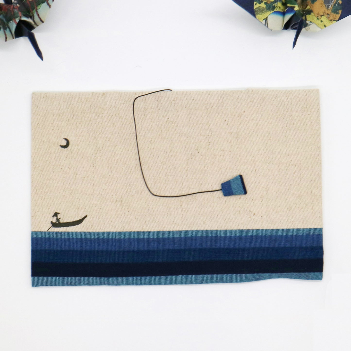 sheepsleep ブックカバー 文庫判 「渡し船」 刺繍 日本製