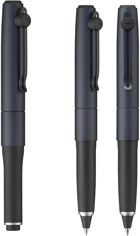 【2本セット】ユニボール ZENTO シグネチャーペン(0.38mm シルバー & 0.5mm メタリックブラック)+ 替芯6本付き(赤/青/黒)