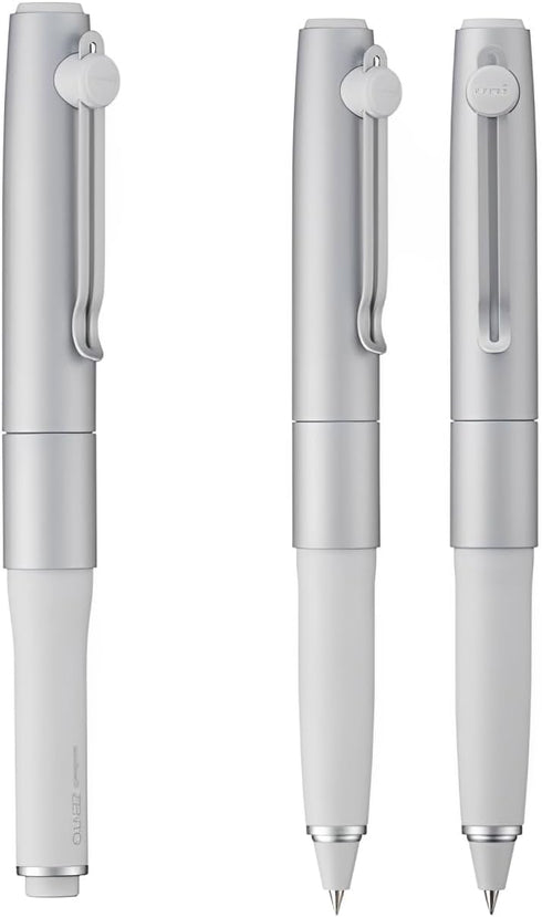 【2本セット】ユニボール ZENTO シグネチャーペン(0.38mm シルバー & 0.5mm メタリックブラック)+ 替芯6本付き(赤/青/黒)
