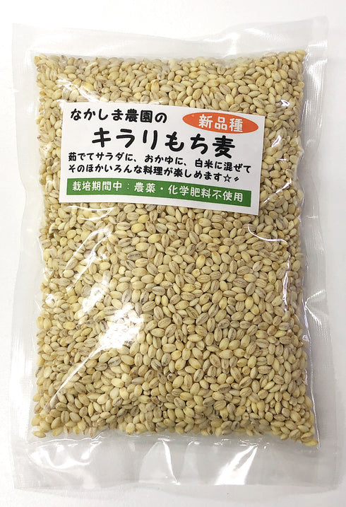 なかしま農園の【キラリもち麦】 熊本産、無農薬・化学肥料不使用、 産地直送 国産 (300g×3袋セット)