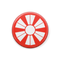 【変り十二日足】缶バッジ:戦国武将家紋-龍造寺隆信【紅緋】