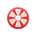 【変り十二日足】缶バッジ:戦国武将家紋-龍造寺隆信【紅緋】