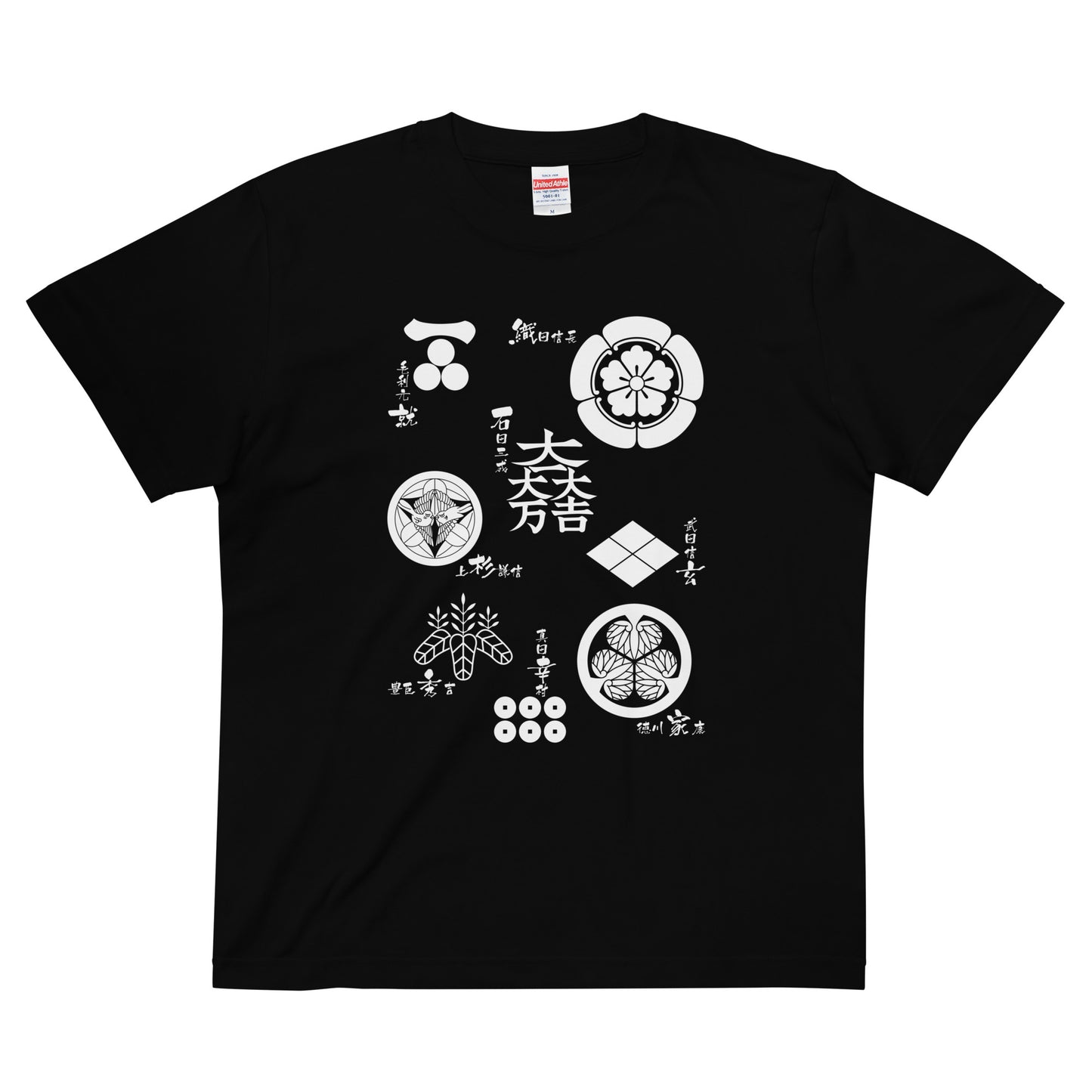 ハイクオリティーTシャツ【戦国武将】家紋/白抜き