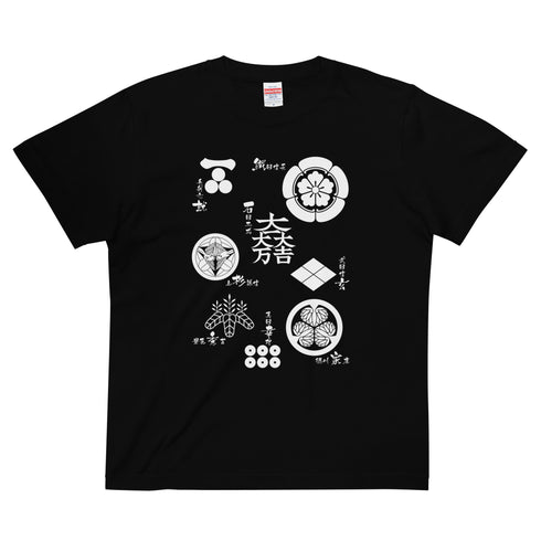 ハイクオリティーTシャツ【戦国武将】家紋/白抜き