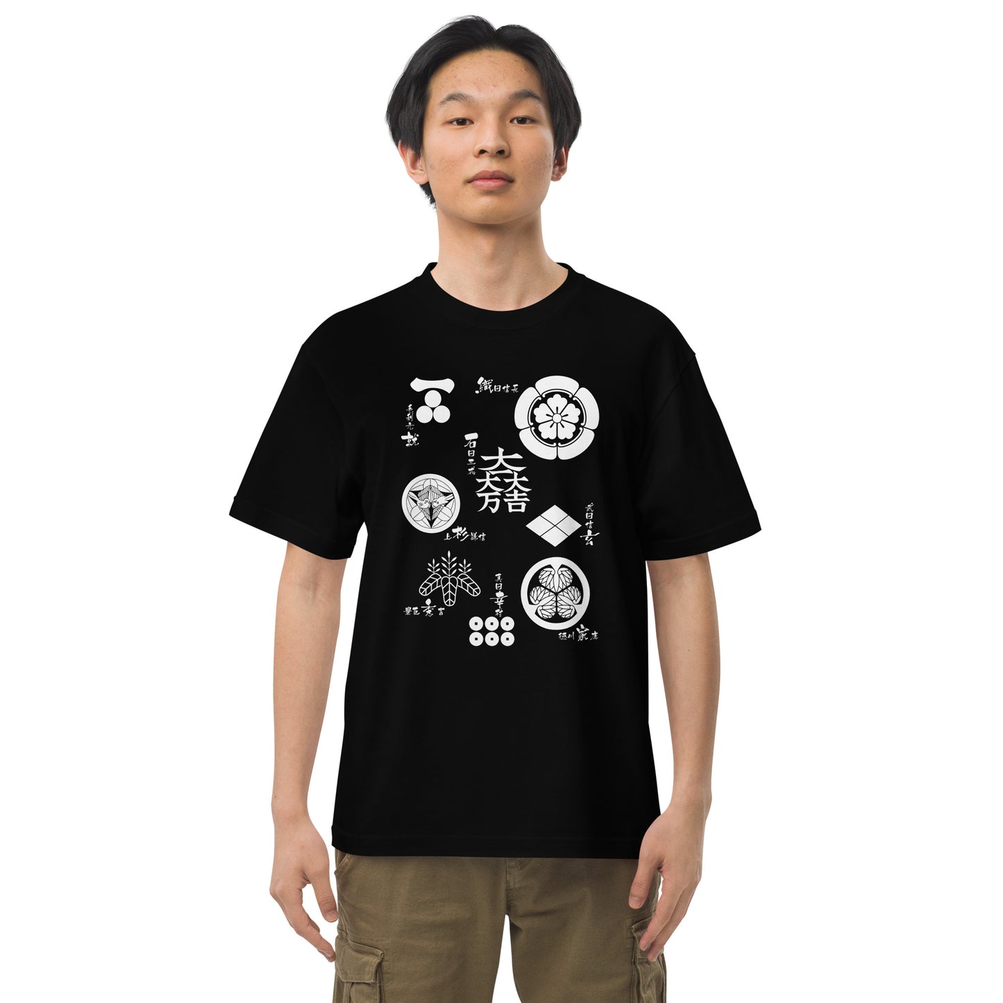 ハイクオリティーTシャツ【戦国武将】家紋/白抜き