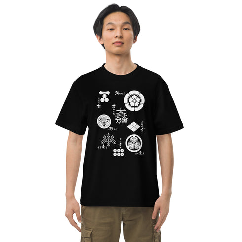 ハイクオリティーTシャツ【戦国武将】家紋/白抜き
