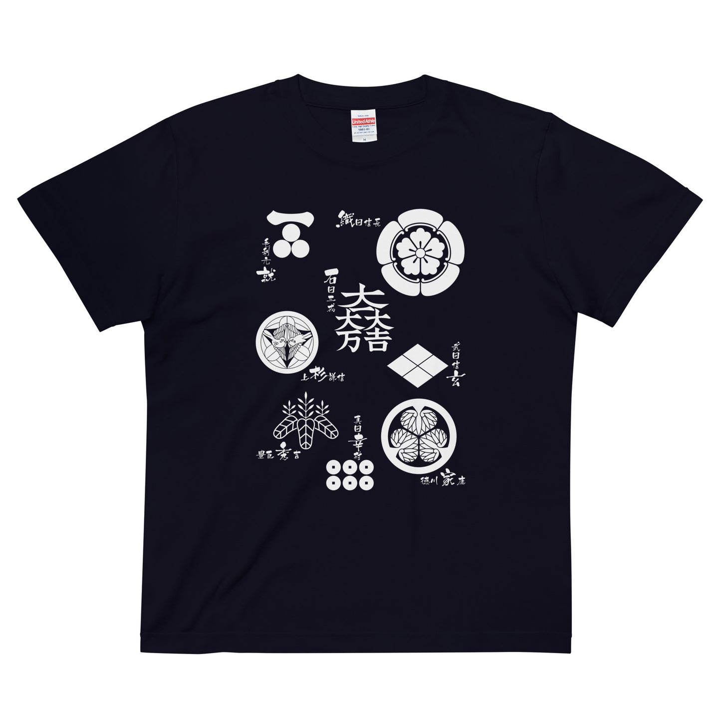 ハイクオリティーTシャツ【戦国武将】家紋/白抜き
