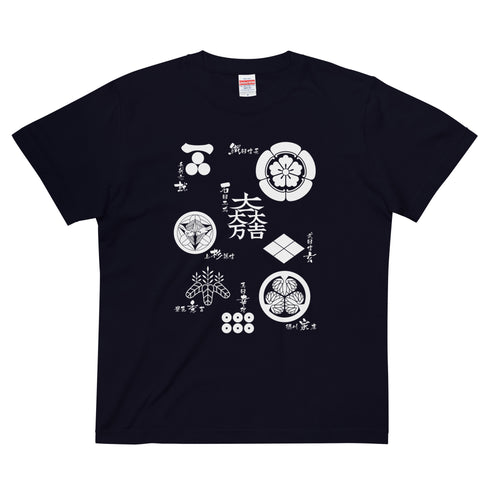 ハイクオリティーTシャツ【戦国武将】家紋/白抜き