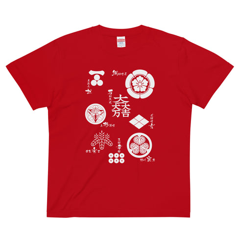 ハイクオリティーTシャツ【戦国武将】家紋/白抜き