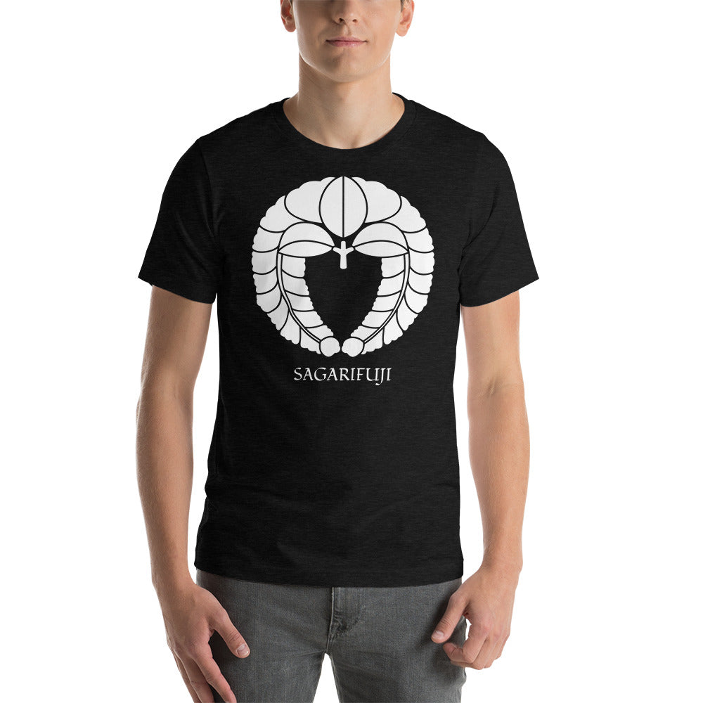 【下り藤】半袖ユニセックスTシャツ【家紋のいろは】.