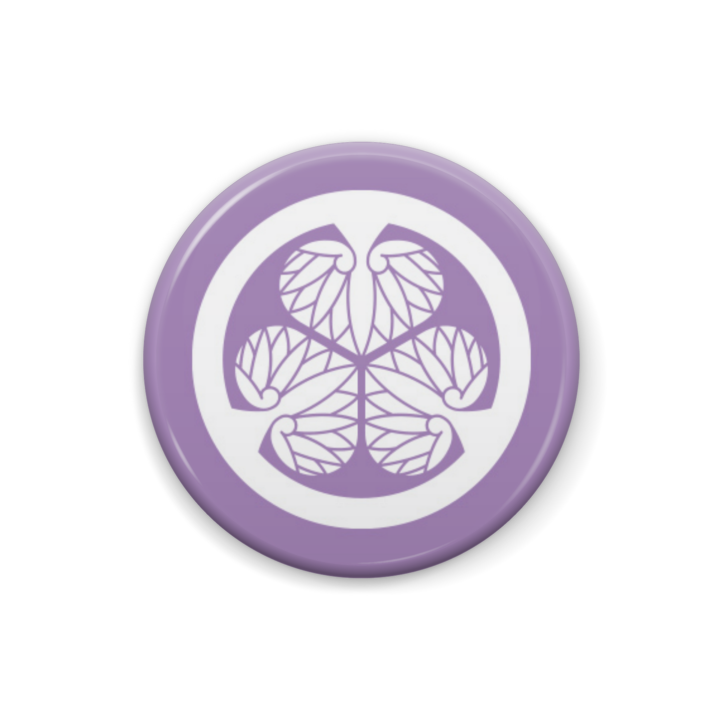 【徳川葵】 缶バッジ：戦国武将家紋-徳川家康【葵色】