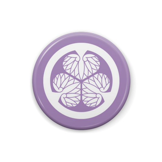 【徳川葵】 缶バッジ：戦国武将家紋-徳川家康【葵色】