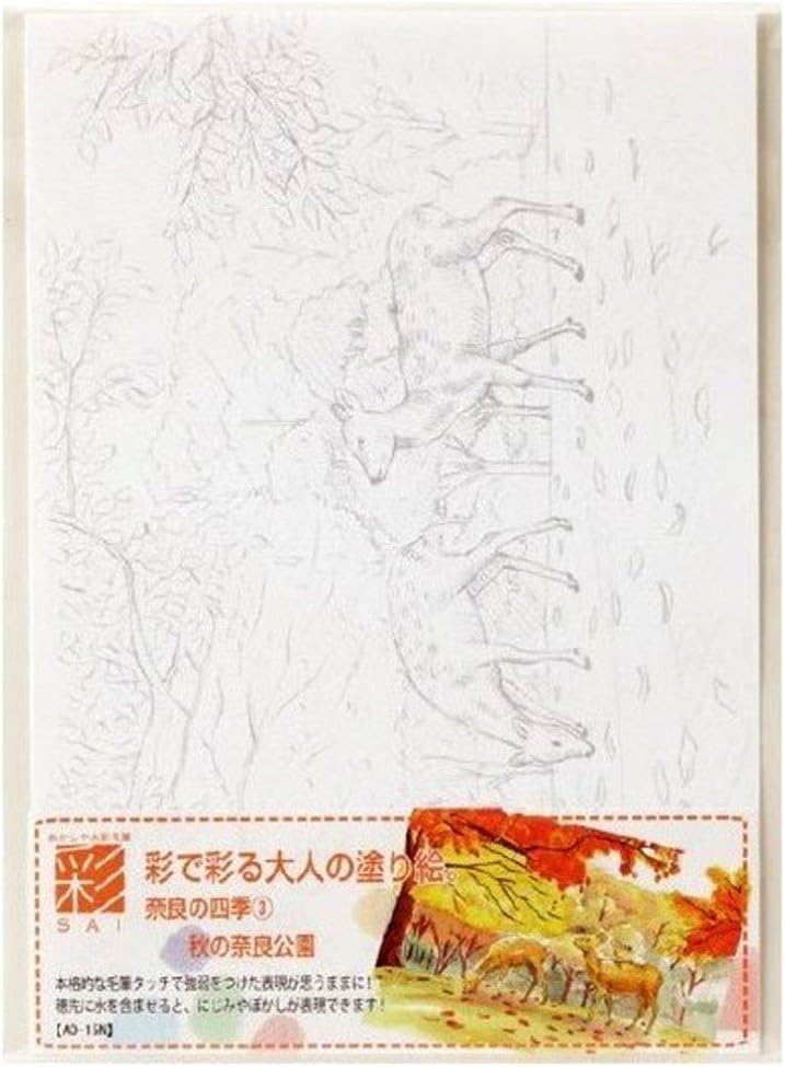あかしや  彩で彩る大人の塗り絵　奈良の四季３（秋の奈良公園）