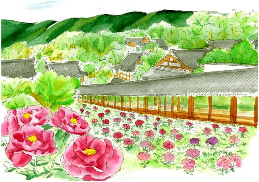 あかしや  彩で彩る大人の塗り絵　奈良の四季２（夏の長谷寺）