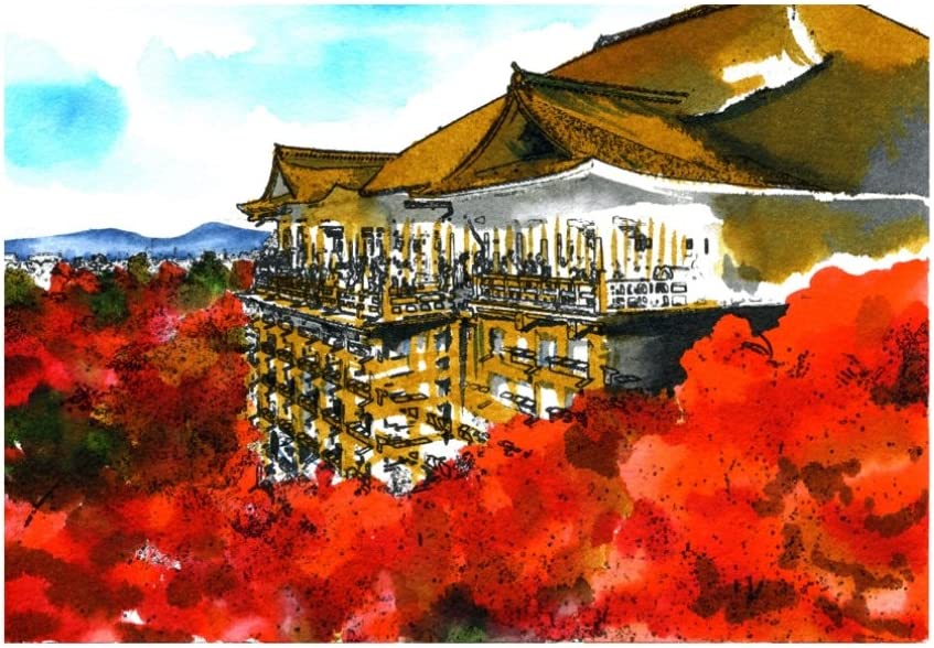 あかしや  彩で彩る大人の塗り絵　京都の四季３（秋の清水寺）