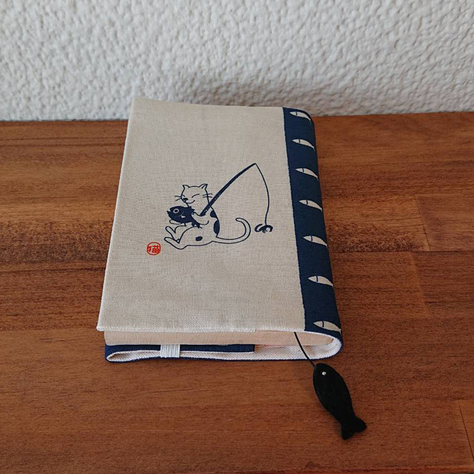 sheepsleep ブックカバー 文庫判 「海老で鯛を釣る」 日本製