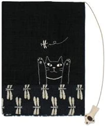 ドン・ヒラノ -とんぼネコ 和モダンな猫刺繍ブックカバー DON HIRANO #文庫判